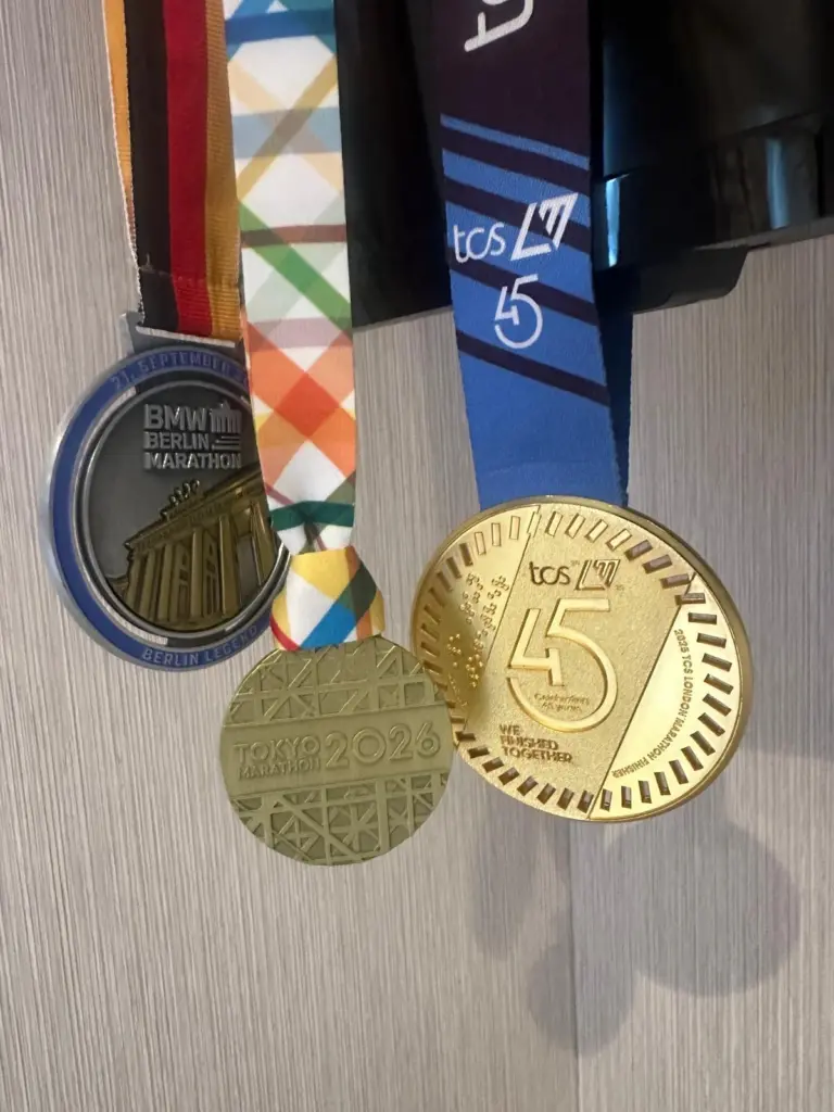 Berlin tokyo and london marathon medals