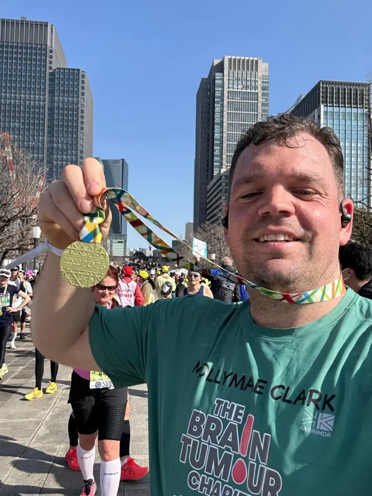 Tokyo marathon finisher brain tumour charity